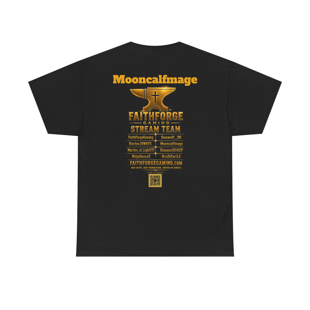 FaithForgeGaming Tee — FaithForge Stream Team Black Graphic T‑Shirt -Mooncalfmage