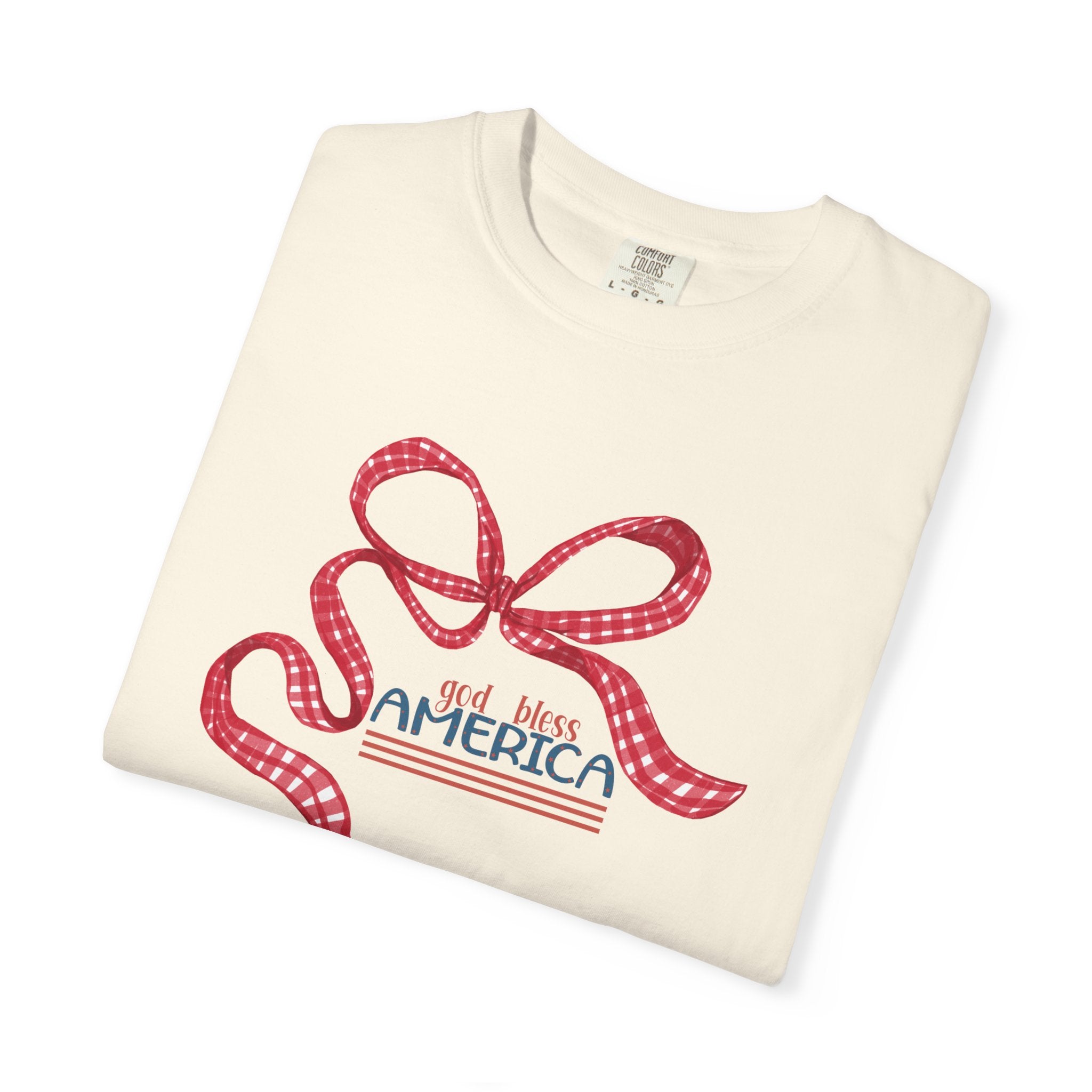 Patriotic Bow T-Shirt — God Bless America Fourth of July Tee